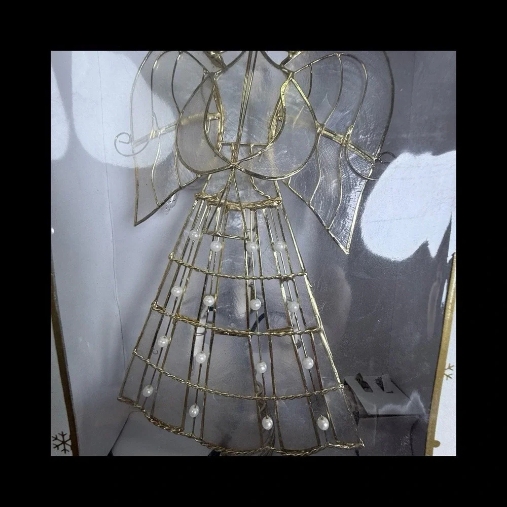 Kurt S. Adler Lighted Capiz‎ Angel Tree Topper Christmas Tree New